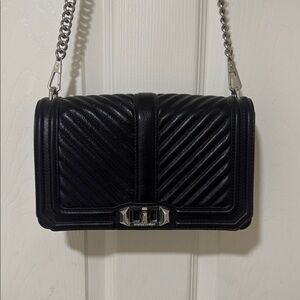 Rebecca Minkoff  Black Quilted Leather Chain Shoulder Bag or Crossbody 😍